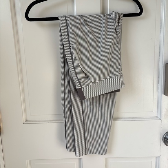 (3/$25) Athleta Gray and White Pinstriped Skinny Pants High Wasted - Picture 2 of 4